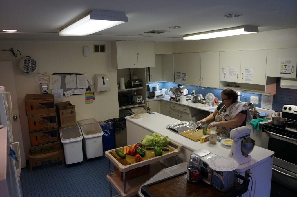 Kitchen prep area in Renascent Centre.