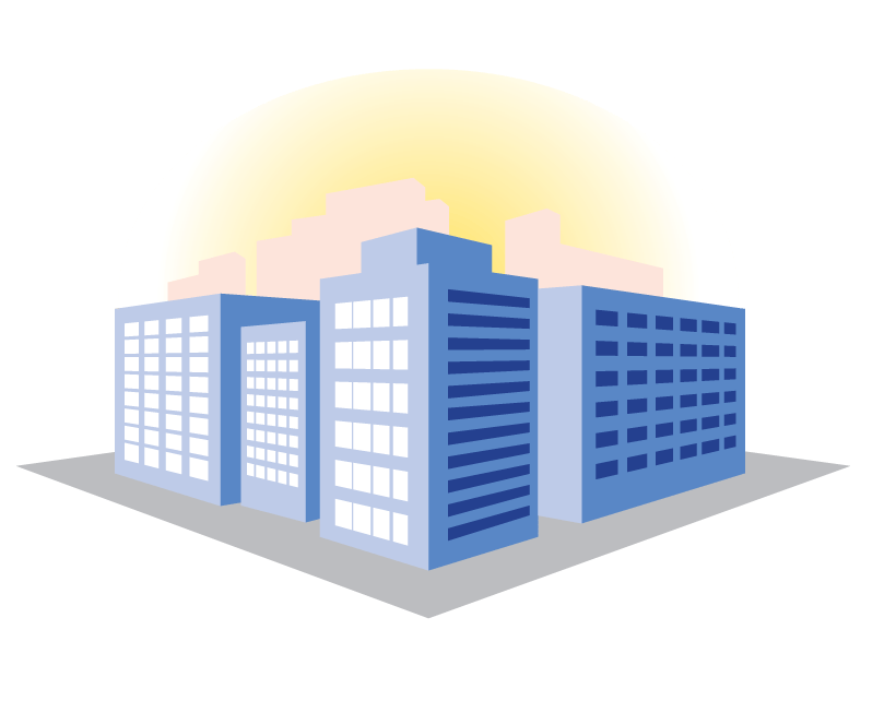 Skyscraper building icon.