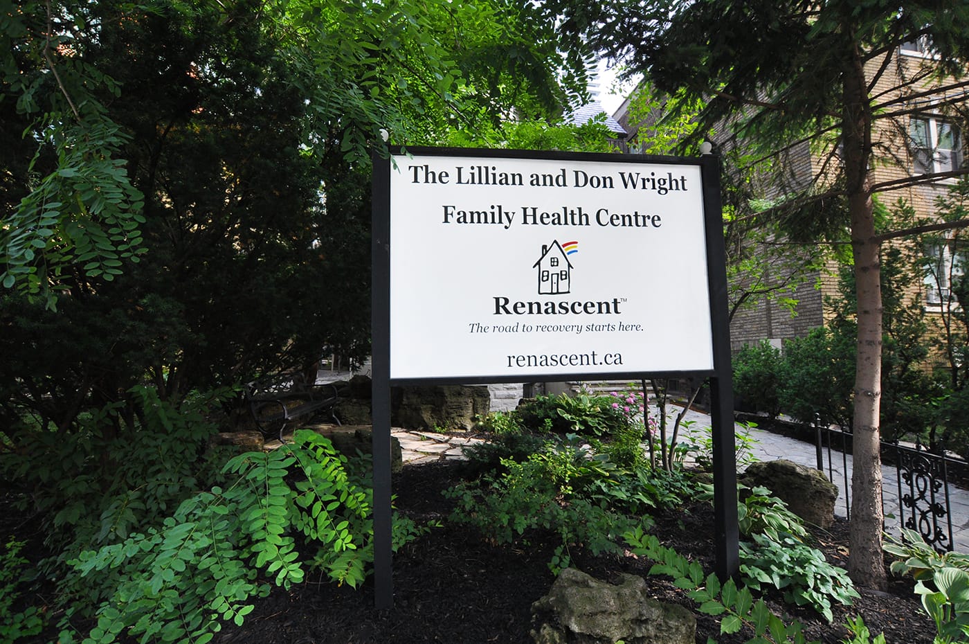 A sign that says "the Lillian and Don Wright Family Health Centre"
