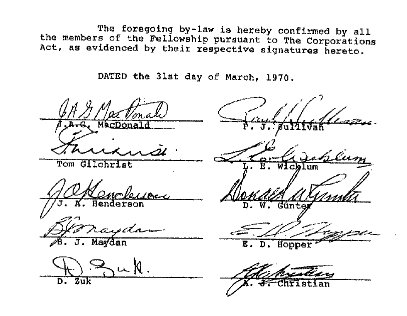 Letters of Patent signatures