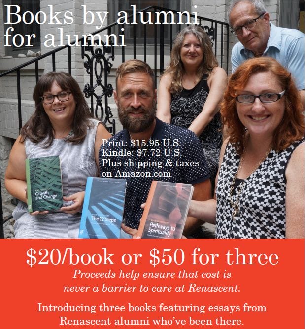Poster of people sitting on stairs holding books with