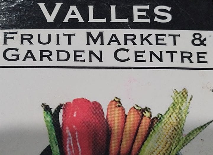 Logo for Valles Fruit Market and Garden Centre.