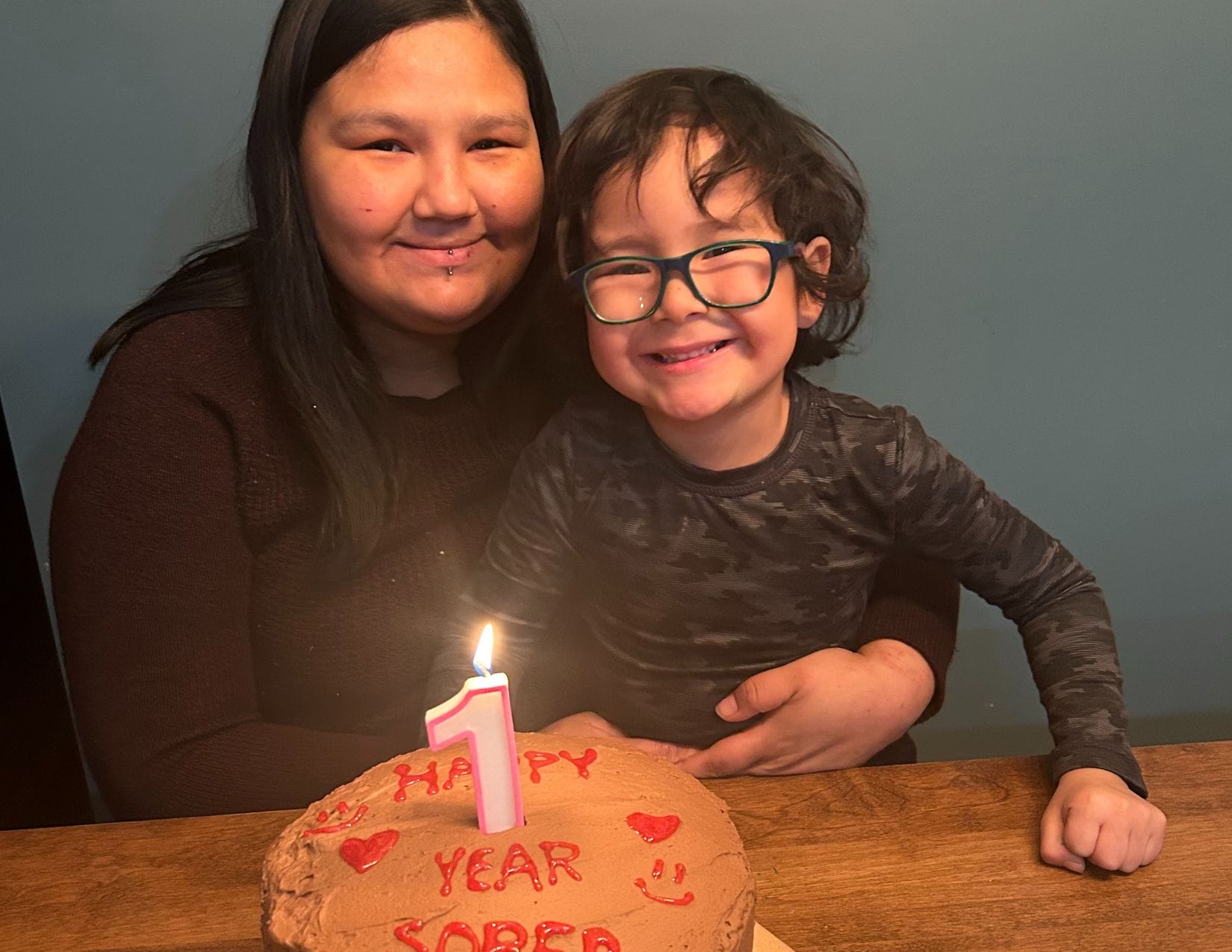 Alyssia celebrating her one-year milestone.